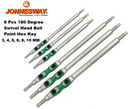 H06W106S / 6 PCS 180 DEGREE SWIVEL HEAD BALL POINT HEX KEY METRIC SIZE: 3 to 10 MM