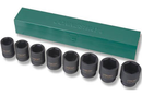 S03A6108S / 8 PCS 3/4" DRIVE 6 PT FLANK IMPACT METRIC SIZE: 26 to 38 MM