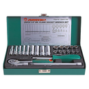 S04H2125S / 25 PCS 1/4" DRIVE SOCKET WRENCH SET METRIC SIZE: 4 to13 MM