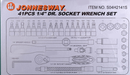 S04H2141S / 41 PCS 1/4" DRIVE SOCKET WRENCH SET METRIC SIZE: 4 to 13 MM