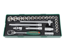 S04H4125SP / 25 PCS 1/2" DRIVE SOCKET WRENCH SET METRIC SIZE: 10 to 32 MM