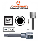 1/2" DRIVE HEX DEEP BIT SOCKETS CR-V STEEL DIN: 7422 SERIE S09 SIZE: H5 to H16