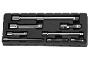 S28H08S / 8 PCS EXTENSION BAR SET DRIVE SIZE: 1/4", 3/8", 1/2"