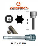 S63H / RIBE BITS SOCKET CR-V STEEL L: 100MM SIZE: M8,M9,M10,M12,M13