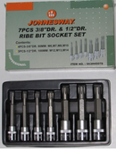 S63H4507S / 7 PCS 3/8" & 1/2' DRIVE RIBE BIT SOCKET SET SIZE: M6 to M14