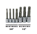S63H4507S / 7 PCS 3/8" & 1/2' DRIVE RIBE BIT SOCKET SET SIZE: M6 to M14