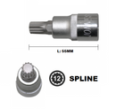 S64H4 / 1/2" DRIVE SPLINE INSERT BIT SOCKET CR-V STEEL DIN:7422 SIZE: M6 to M14