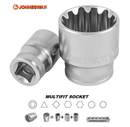 S68H41 / 1/2" DRIVE MULTIFIT SOCKET CR-V STEEL ( CR-V4) SIZE: 8MM ( 5/16") to 30MM ( 1-3/16")