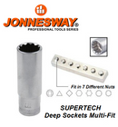 S68HD41 / 1/2" DRIVE MULTIFIT DEEP SOCKET CR-V STEEL ( CR-V4) SIZE: 8MM ( 5/16") to 32MM ( 1-1/4")