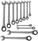 W45112S / 12 PCS 72 TEETH RATCHETING COMBINATION WRENCH SET CR-V STEEL METRIC SIZE 8 to 24 MM