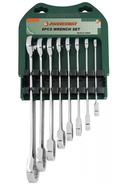 W45208S / 8 PCS 72 TEETH RATCHETING COMBINATION WRENCH SET CR-V STEEL SAE SIZE: 5/16" to 3/4"