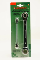 W73202S / 2 PCS 4 IN 1 REVERSIBLE RATCHETING WRENCH SET CR-V STEEL SAE SIZE: 5/16" to 3/4"